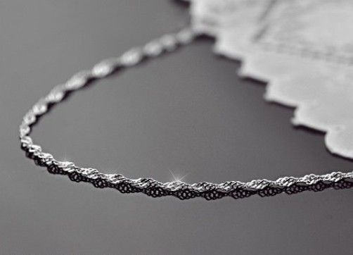 Wave Chain Necklace (1.8mm*) - Sterling Silver - 16" to 30" - Made in Italy [TH]