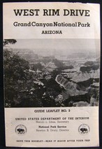 West Rim Drive Brochure 1945 Grand Canyon Guide No. 3 - $4.95