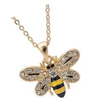 Crystal Embedded Yellow and Black Flying Bumble Bee - £34.74 GBP