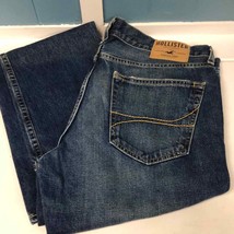Flawed mens Hollister distressed slim straight jeans size 33 x 32 - £21.15 GBP