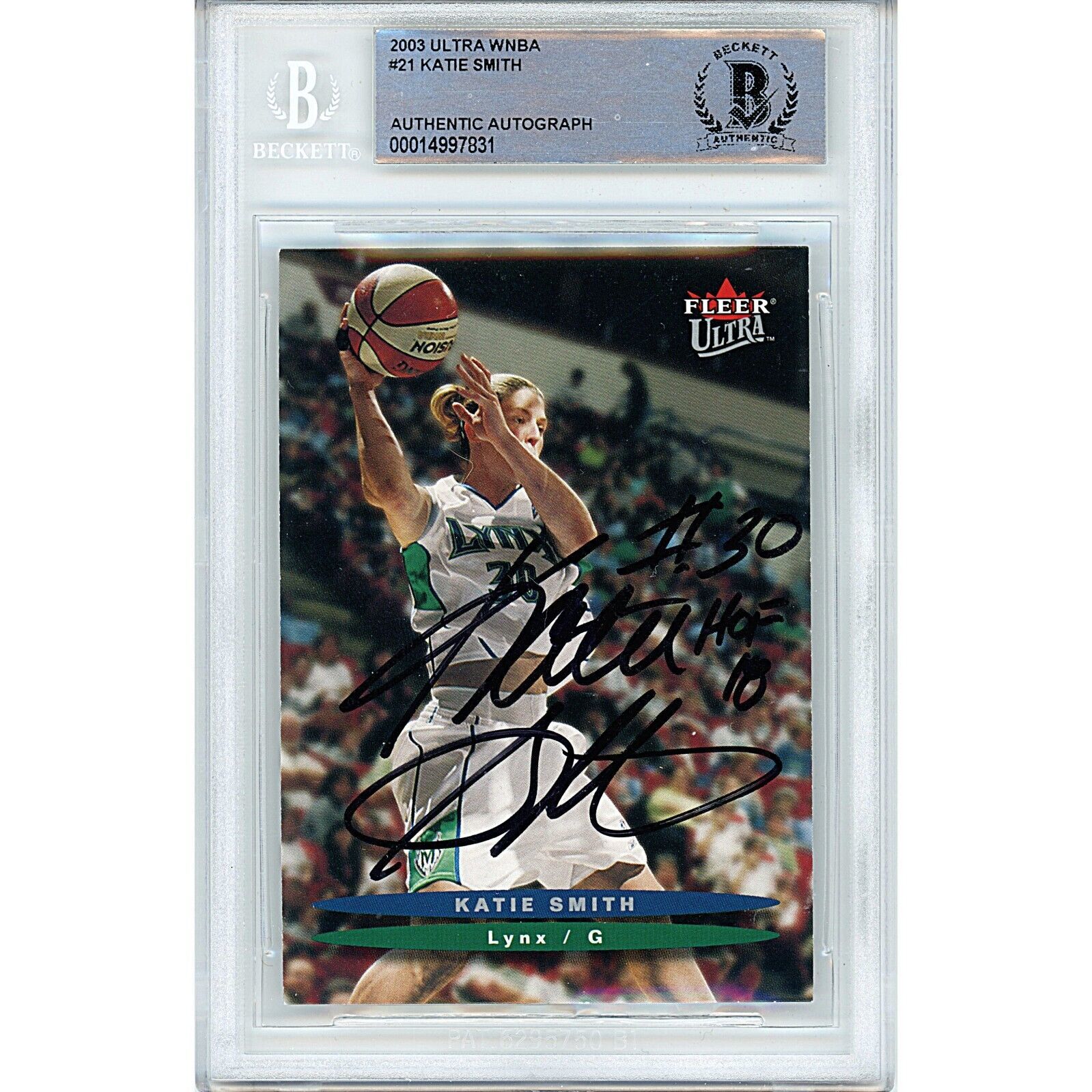 Katie Smith Minnesota Lynx Signed 2003 Fleer Ultra WNBA Beckett BGS On-Card Auto - £63.28 GBP