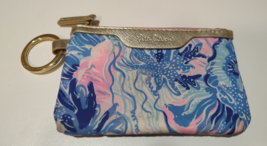 Lilly Pulitzer ID Case Mini Wallet Shade Seekers Card Holder Keychain Ring - £10.73 GBP