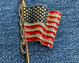 Monet Goldtone Flag Pin Brooch United We Stand Remember 9-11-2001 - £12.93 GBP