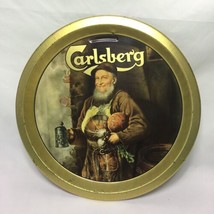 VTG Carlsberg Beer Serving Tray Metal Flat Lip 13&quot; Turnips Bread Stein H... - £9.32 GBP