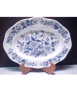 Vintage Wedgwood China Windermere Oval Platter 14.25&quot; Tray Blue &amp; White - $44.99