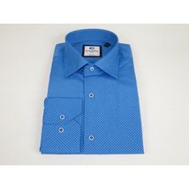 Men's Shirt Hankie CASILA Turkey Cotton Blend 501630-06 Blue Polka Dots image 4