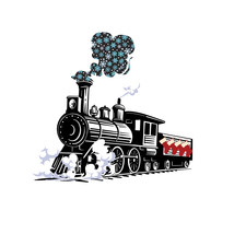 Christmas Train svg download, Steam Engine Vintage Retro Train SVG clipart file - £1.59 GBP