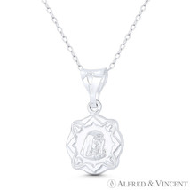 Holy Mother of God Virgin Mary 15mm Medal 925 Sterling Silver Reversible Pendant - £11.91 GBP+