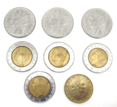 Italy Coins Lot of 8 Assorted Denominations and Years See Photos - £8.53 GBP