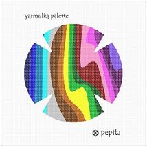 Pepita Needlepoint kit: Yarmulka Palette, 7&quot; x 7&quot; - $50.00+