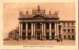Vtg Postcard Basilica of Saint John Lateran, Early Scene  , Rome, Italy - £5.33 GBP