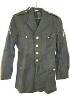 VTG RETRO 50s Green Uniform  Military War 36 R  Patches Serge Patches + ... - $121.06