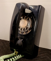 Vtg Northern Telcom Rotary Dial Telephone Wall Mount Black 554 ~ Tested &amp; Works~ - £44.75 GBP