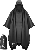 Hooded Rain Poncho for Adult with Pocket, Waterproof Lightweight Unisex  - $24.81
