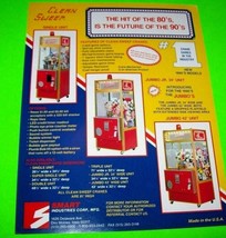 Smart Clean Sweep FLYER Skill Crane 1990s Original Prize Claw Game Art 8.5&quot; x 11 - £11.87 GBP
