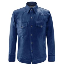 Essence Men’s Blue Leather Shirt - $86.00