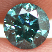 Diamond Round Shape Fancy Green Color Certified Loose Enhanced SI3 0.76 Carat - £312.40 GBP