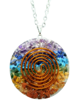 Orgone 7 Chakra Pendentif Reiki Cuivre Double Bobine Guérison Chaîne Ronde... - £6.65 GBP