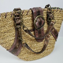 Nine West Straw Shoulder Beach Bag Large Summer Fall 22x12x5&quot; - $35.53