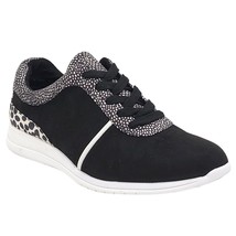 Isaac Mizrahi Live Women Low Top Sneakers Size US 8M Black Polka Dot - $11.88