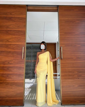 One shoulder Floor Length Irregular shoulder strap Evening Dresses woman  - $108.00