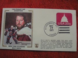 1983 Stanley Cup Champs Ny Islanders Billy Smith Fdc Cachet Envelope 5/17/83 - £11.12 GBP