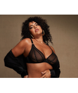 NWT Fredericks of Hollywood SZ 32F Rozlyn Mesh &amp; Stud Black Underwire Bra - $29.57 CAD