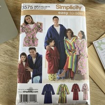 All Sizes Family Bathrobes  Pattern~Child, Teen, Adult Sizes~Simplicity ... - £11.74 GBP