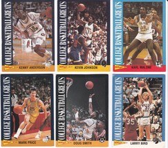 G) Lot of 6 - 1992 Kellogg&#39;s Raisin Bran College Basketball Greats Tradi... - $1.97