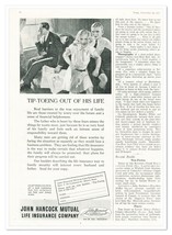 Print Ad John Hancock Life Insurance Tip-Toe Vintage 1937 3/4-Page Advertisement - £7.61 GBP