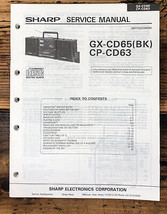 Sharp GX-CD65 CP-CD63 Stereo Service Manual *Original* - $19.25