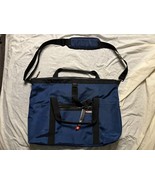 NDK Canvas Tote Bag Blue Mens Gym Handles Zipper Strap Carry NWT - £17.08 GBP