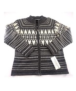 Vintage Villager Sport Sweater Womens Small Petite Gray Cream Cardigan Z... - €29,69 EUR