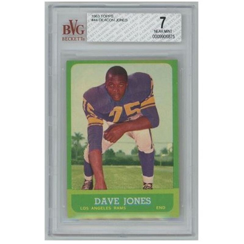 1963 Topps #44 Deacon Jones Rookie Card BVG 7 NM Los Angeles Rams HOF - $249.95