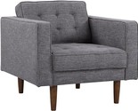Armen Living Element Chair in Dark Grey Linen and Walnut Wood Finish - $583.99