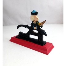 Vintage Cast Iron Nutcracker Colonial Soldier With Wood Base 5.5&quot; x 7.5&quot; - $9.35