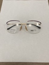 VTG New Europa Purple Gold Elisa German Made Half Rim Metal Eyeglasses 5... - £22.57 GBP