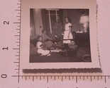 Vintage photo of a family posing by the Christmas Tree Black and White BI1 - $2.96