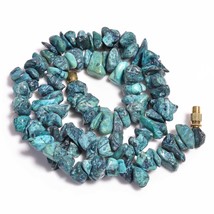 Natural Chrysocolla Gemstone Uncut Smooth Beads Necklace 8-12 mm 16&quot; UB-8366 - £7.80 GBP
