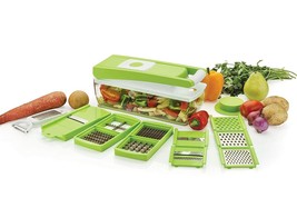 Plastic Multipurpose Vegetable and Fruit Chopper Cutter Grater Slicer, Green - £43.50 GBP
