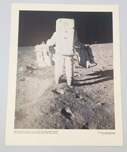 NASA Photograph Apollo 11 14&quot; x 11&quot; 69-HC-697 Buzz Aldrich Carrying Reflector - £10.81 GBP