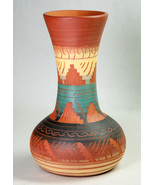 Benally Signed Navajo Terra Cotta Hand Incised Pottery Vase Native Ameri... - $20.00