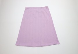 Vtg 60s 70s Streetwear Womens Size 16 Distressed Diamond Knit Skirt Purp... - $34.60