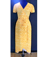 Universal Thread Yellow &amp; White Floral Hi Low Wrap Dress Size XS Long Ma... - $16.87