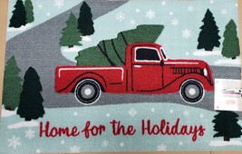 Heavy Duty Accent Rug (19.5&quot;x30&quot;) Christmas Red Truck,Home For The Holidays, Sns - £19.54 GBP
