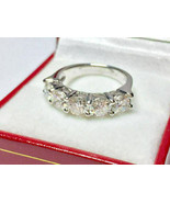 Anillo de boda con cinco diamantes de 2,50 quilates, acabado en oro blan... - £105.68 GBP
