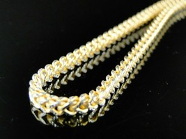 3 MM Franco Box Cuban Chain 20 Inches Necklace Mens 14K Yellow Gold Over - £261.58 GBP