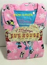 PJ Salvage Cotton Flannel Pajama Shirt/Pants Set Pink Dog M - £78.62 GBP