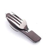 Stainless Steel 4-in-1 Camping Utensils Cutlery Set Fork Knife Spoon Bot... - £7.90 GBP