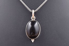 925 Sterling Silver Pendant Necklace Natural Black Onyx Jewelry PS-1589 - £21.38 GBP